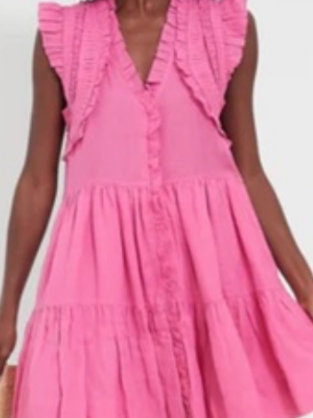 SEA NEW YORK Pink Cole Smocked Flutter Sleeve Dress XXS